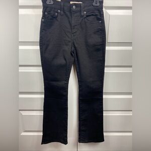 Levis Jeans Womens 26 Black Denim 725 High Rise Bootcut BIG E Premium Size 26x30